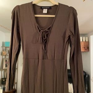 Women’s naked wardrobe lace up dress.